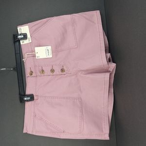 A.n.a Women's Botton Front High Rise Twill Shorts Size 16 Rose